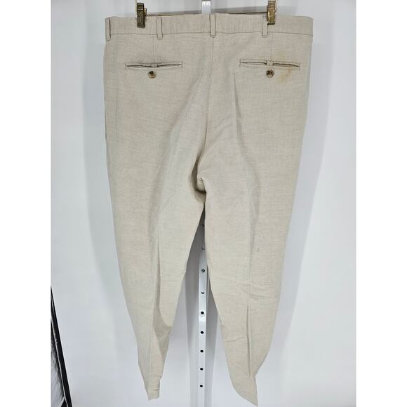 Lands' End Men's Beige Comfort Waist Pleated No Iron Chino Pants Size 38 - Picture 3 of 7